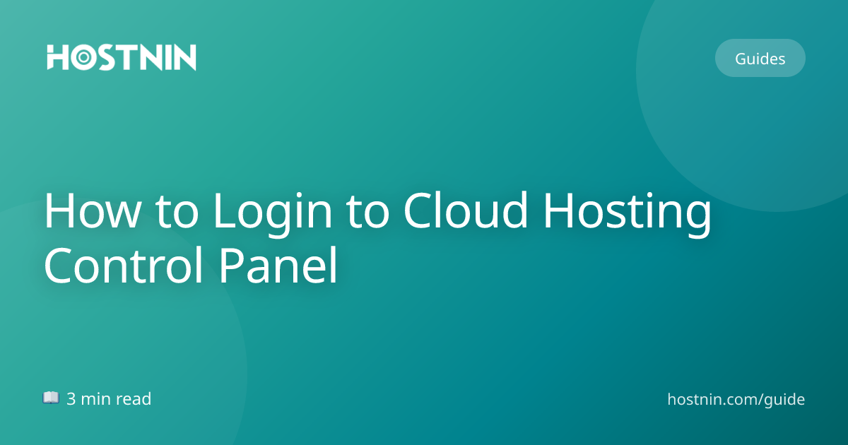How to Login to Cloud Hosting Control Panel